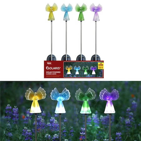 Alpine Alpine Assorted Plastic 35.43 in. H Angel Solar Garden Stake RGG300ABB